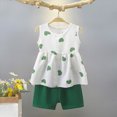 thumbnail image 2 of kaprioy Toddler Girl Clothes Baby Girl Summer Outfits Flowers Ruffle Sleeveless Vest Shirt Tank Tops Shorts Set 6 12 18 24 Months 2T 3T 4T 5T 6T, 2 of 4