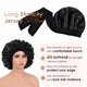 thumbnail image 4 of Satin Hat Silk Hat For Sleep Double Layered Satin Lined Hair Cap With Ribbon Bonnet For Women Natural Curly Hair Black, 4 of 4