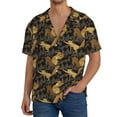 thumbnail image 3 of Vsdgher Squirrel Gathering Nuts Print Men's Wrinkle Free Untucked Cuban Shirt Business Casual Button Down Shirts Short Sleeve Shirt, 3 of 7