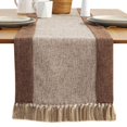 thumbnail image 3 of 15 x 70inch Table Runner-Rustic Cotton Linen Table Runners with Boho Fringe for Kitchen Dinning Coffee Washable Double Layer Table Farmhouse Runner-Beige, 3 of 6