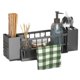 thumbnail image 1 of Kitchen Sink Organizer Rack - Plastic Self-Draining Shelf for Soap, Sponge, Dishcloth, Towel, with Filter Basket B, 1 of 5