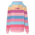 thumbnail image 5 of miqiqism Womens Striped Oversized Sweatshirts Juniors Long Sleeve Color Block Hoodies Trendy Pullover Top Y2K Clothes with Pocket Casual Drop Shoulder Blouses,Pink,X-Large, 5 of 6