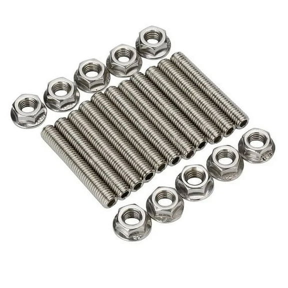 Stainless Steel Exhaust Manifold Stud Nuts Kit  16PC For Ford Mustang Explorer 4.6 5.4 Exhaust Manifold Studs & Nuts Kit 16PC For Ford Mustang Explorer 4.6 5.4 Exhaust Manifold Studs & Nuts Kit
