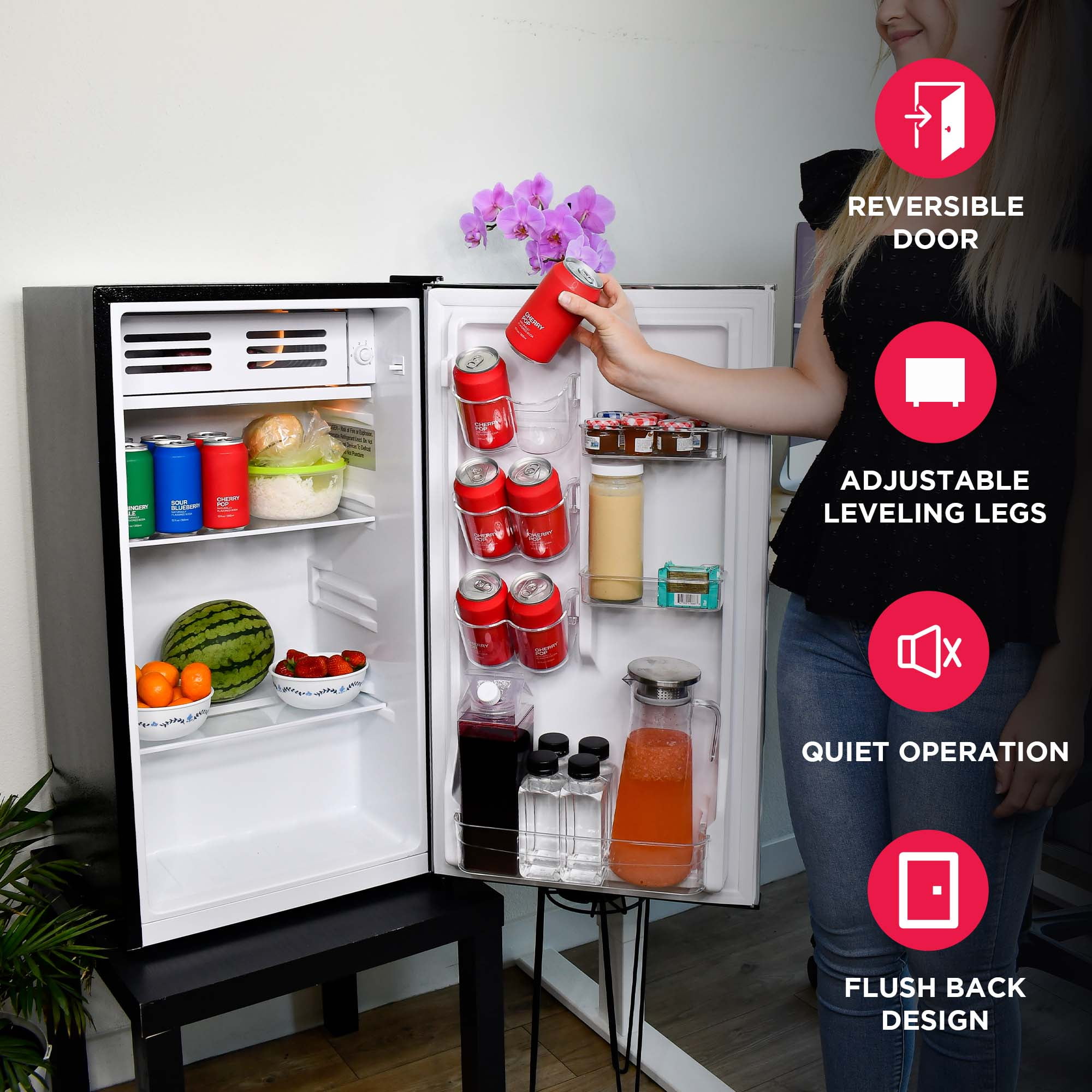 Frigidaire 3.2 Cu. ft. Mini Fridge, Compact Refrigerator with Chiller Compartment, Platinum