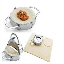 GENHOME Stainless Steel 3-Cavity Dumpling Maker, Ravioli & Pierogi Mold & Stamp