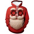 thumbnail image 2 of Rebaike Santa Face Christmas Hoodie for Men Women, Funny Holiday Pullover Sweatshirt with Beard Glasses Graphic, Ugly Xmas Party Unisex Winter Casual Hoodie Gift, 2 of 8