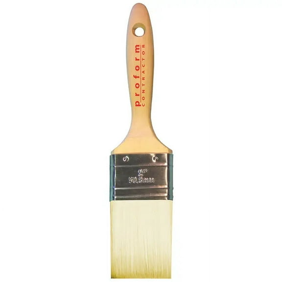 1-1/2" Proform CB1.5X White China Straight Cut Stiff Paint Brush, Beavertail Handle