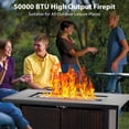 thumbnail image 2 of 44 Inch Gas Fire Pit Table, 50000 BTU Propane Fire Pit with Cover & Storage Cabinet, Durable Rattan Design for Backyard,Porch, Double Door Storage, 2 of 8