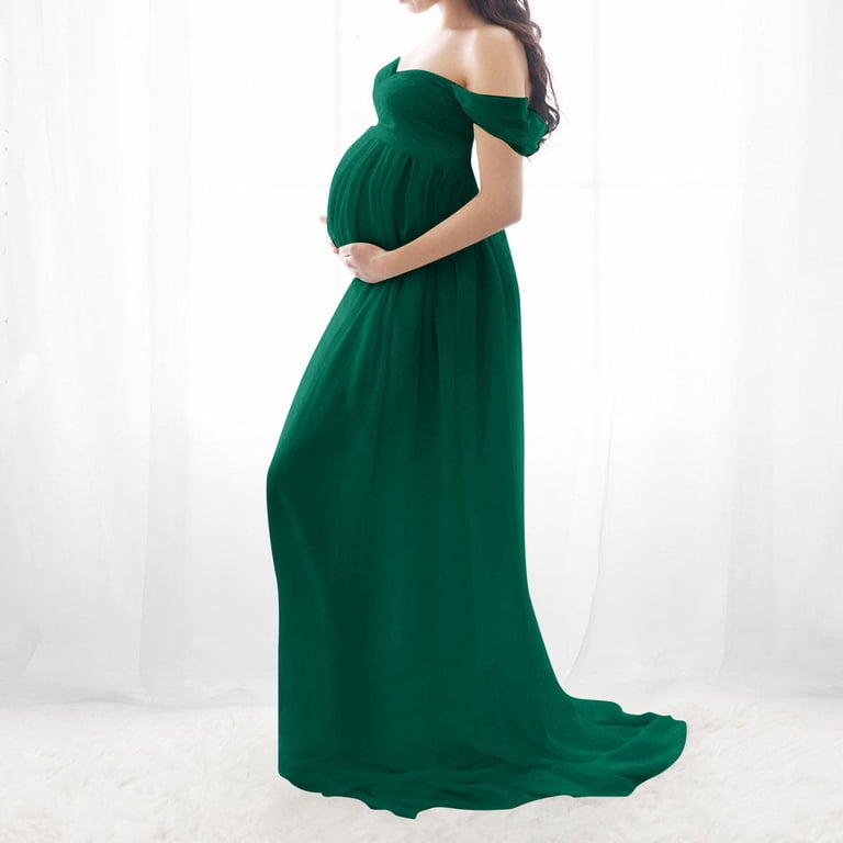 Maternity Dress for Photoshoot Women Off Shoulder Pregnants Sexy Photography Ruffled Short Sleeve Dress Nursing Long Dress Green XL - Walmart.com Maternity Dress for Photoshoot Women Off Shoulder Pregnants Sexy Photography Ruffled Short Sleeve Dress Nursing Long Dress Green XL - Walmart.com