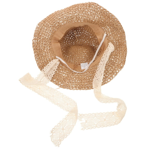 Raindrops Foldable Girls Straw Hat Adjustable Hat Wide Brimmed Visor Summer Woven for Outdoor Beach Childen