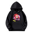 thumbnail image 4 of Moonsky Sudadera con capucha y cordón HUNTRX, estampado de grupo de chicas coreanas, jersey corto, suave y cómodo, top de manga larga para primavera y otoño. Negro 120, 4 of 4