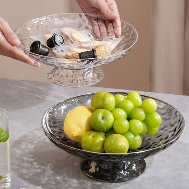 Bandeja de frutas y verduras de plástico transparente con base desmontable para aperitivos, fiestas y invitaciones en casa