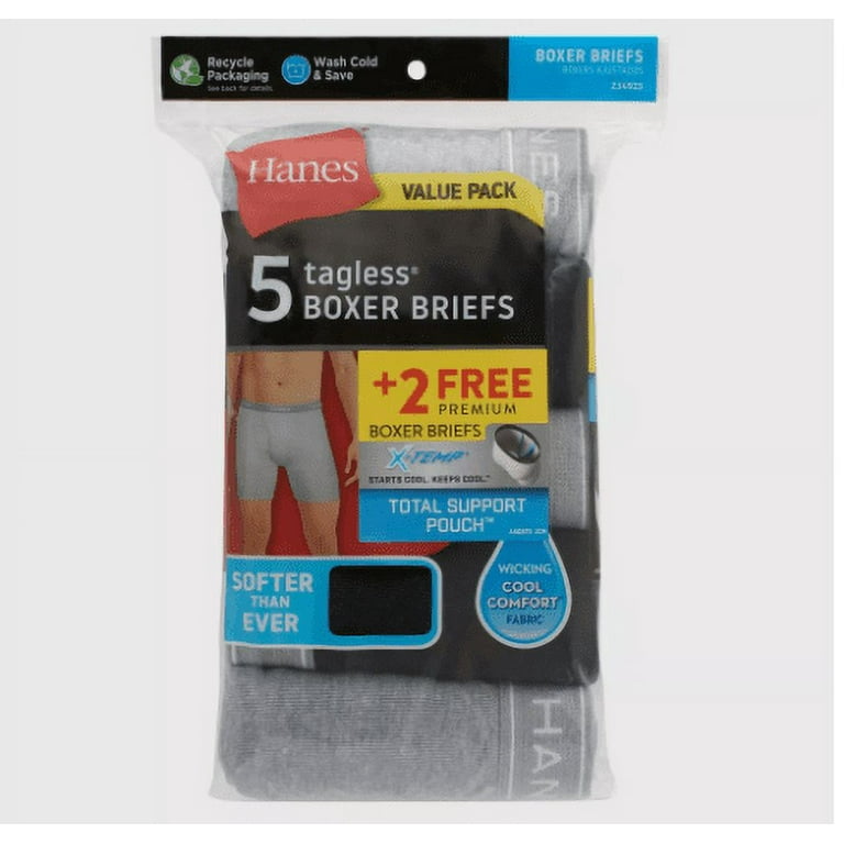 Hanes Men's 5pk+2 Boxer Briefs - Black/Gray - Walmart.com