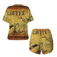 thumbnail image 6 of "Wukai Coffee Vintage Women's Pajama Set - Short-Sleeve Top and Shorts with Elastic Waistband and Pockets for Loungewear, Yoga, and Casual Wear-, 6 of 8