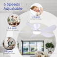 thumbnail image 2 of Ventilador de techo Kviflon de 46 pulgadas con luces y mando a distancia, color blanco, 2 of 9