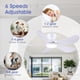 thumbnail image 2 of Ventilador de techo Kviflon de 46 pulgadas con luces y mando a distancia, color blanco, 2 of 9