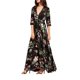 thumbnail image 1 of SAYOO Vestido bohemio femenino, estampado de flores de verano con cuello en V corto / media manga de una pieza para damas, S / M / L / XL / XXL SAYOO  moda, 1 of 5