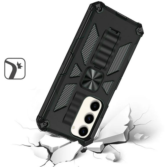 For Samsung Galaxy S23 Ultra Hybrid Stand Military Grade with Magnet Mount Friendly Kickstand Hard PC TPU Shockproof Cover ,Xpm Phone Case [ Black ]