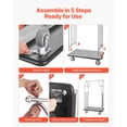 thumbnail image 5 of KFFKFF Guest Baggage Trolley, Supports up to 800 LBS, Sleek Stainless Steel Design Bellhop's Trolley, Attendant's Trolley with Grey Carpeted Platform and 6-inch Rubber Tyres, 5 of 9