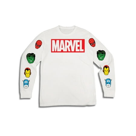 Men's Disney Marvel Super Hero Movies Spider Man Iron Man Captain America Hulk Long Sleeve Graphic T (Best No Iron Shirts)