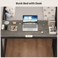 thumbnail image 3 of Afuhokles Bunk Bed with Desk, Full Over Full Bunk Beds with 5 Storage Drawers and Charging Station, Gray, 3 of 9
