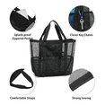 thumbnail image 3 of CHAO (42X38X20 cm, negro) Bolsa de playa de malla Bolso impermeable y resistente a la arena Plegable 9 bolsillos, 3 of 5