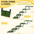 thumbnail image 2 of Extra Wide Dog Stairs for Car, Portable Folding Dog Steps for Large Dogs with Non-Slip Grass Rug for Cars, SUV, Trucks, Lightweight Pet Ramps Supports Up to 200 lb, 5 Steps, 2 of 7