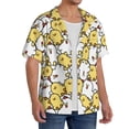 thumbnail image 4 of Cauagu Cartoon Chicken Men's Short Sleeve Button Down Hawaiian Shirt for Men Bowling Shirts Casual Summer Beach Shirt,4X-Large, 4 of 6