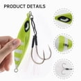 thumbnail image 4 of Holzlrgus 3pcs 100g Fishing Jigs with Two Assist Hooks Butterfly Glow Vertical Jigs Slow Flat Fall Saltwater for Tuna Salmon Kingfish Bass, 4 of 7