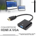 thumbnail image 2 of Cable Adaptador Convertidor HDMI a VGA KIMHI OF029BK + regalo Cable 3.5mm, 2 of 6