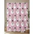 thumbnail image 4 of Pink Christmas Snowman Shower Curtain Set, Waterproof Shower Curtains for Bathroom, Winter Xmas Snowflake Cute Washable Fabric Cloth Bath Curtain for Bathtub Decoration with Hooks 60x72 Inches, 4 of 6