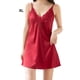 thumbnail image 2 of Minnieouse Camisón con cuello en V a la moda para ropa de dormir elegante, camisón con cuello en V, pijama Sexy Pijama azufaifo rojo SG, 2 of 6