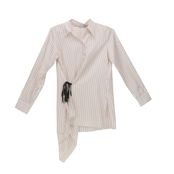 Dorothee Schumacher Women's White / Beige Stripe Article Striped Sensation Blouse - 1