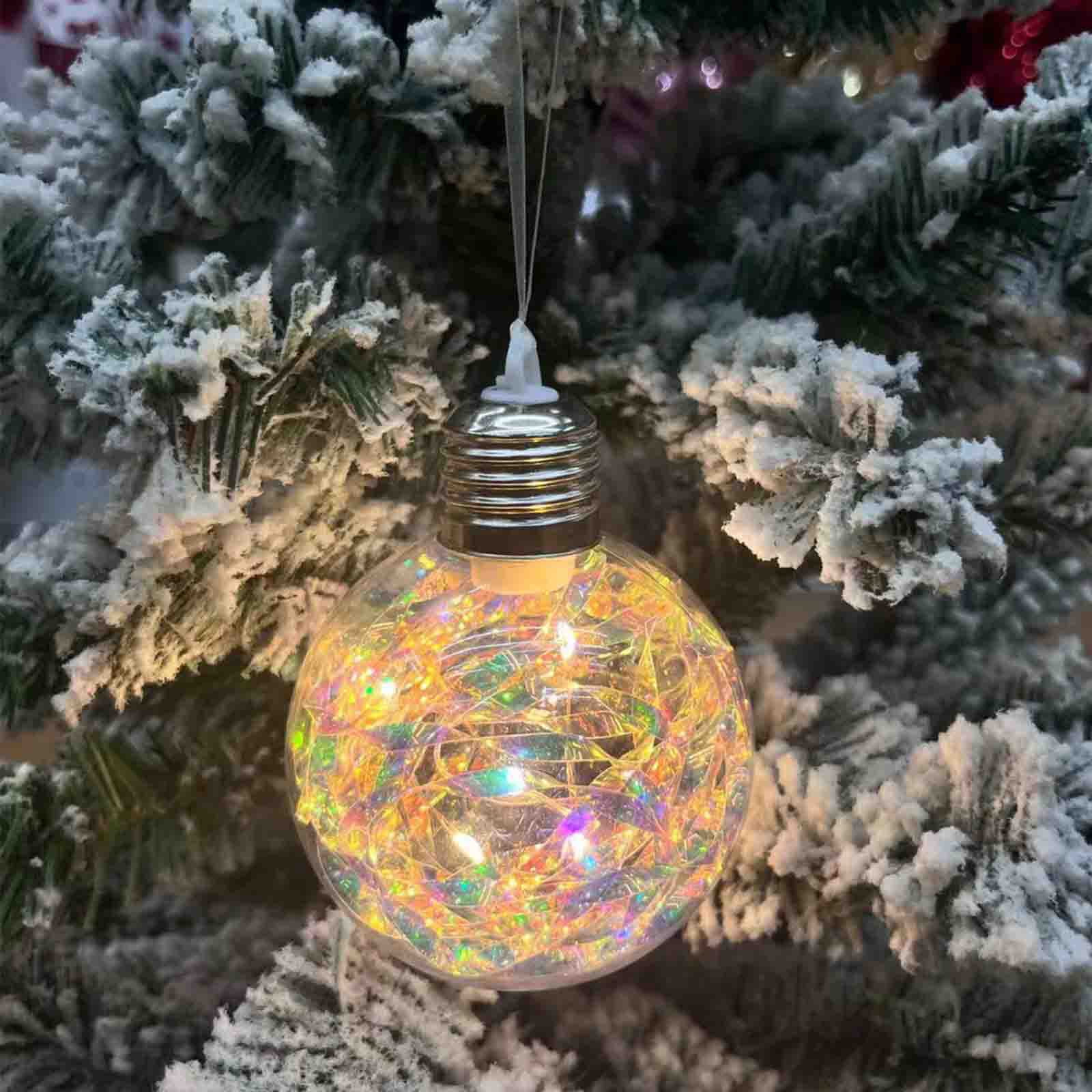Stijggn Christmas Balls Christmas Outdoor Decorations Living Room Garden Ornaments Mini Glitter Ball Door Wall Xmas Tree Decor Supplies for Xmas Tree, Wreath, Garland