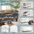thumbnail image 6 of Jiueut Cherry Blossom Swirl Pattern Ottoman Cover Rectangular FIPStorage Ottoman Cover Rectangle Footstool Chair Slipcover Footrest Protector with Elastic Bottom for Living Dining Room, L, 6 of 7