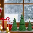 thumbnail image 1 of Fan Shaped Christmas Tree LED Flameless Candle Festive Ribbed Design Holiday Decor LED Candle Light For Mantel Table & Home Christmas Ornaments, 1 of 6