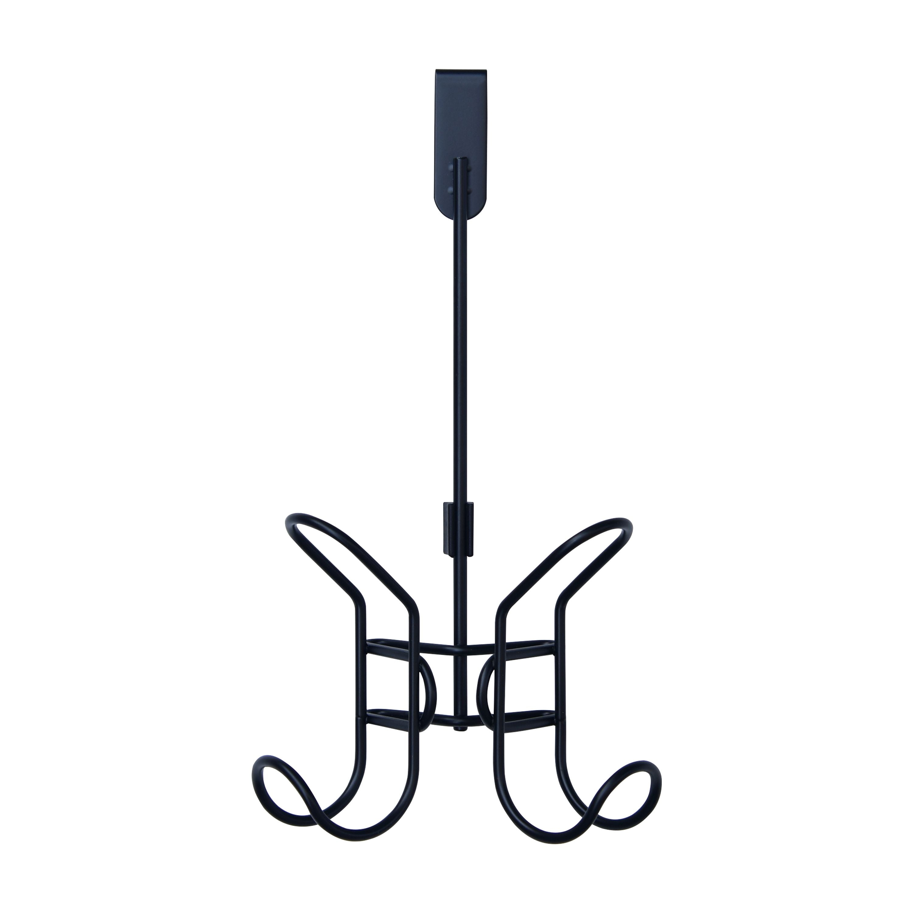 Mainstays Over The Door Double Metal Hook, Black