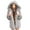 Gray, variant on Fesfesfes Women Flannel Coat Ladies Warm Artificial Plush Coat Jacket Winter Jacket Hood Outerwear