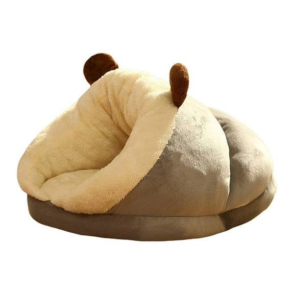 MERILER Ultra Soft Plush Pet Bed - Cute Slipper Cat Cave, Self-Warming Cat House with Non-Slip Bottom, Easy to Clean, Cozy Indoor Use for Dogs and Cats