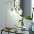 thumbnail image 4 of Evelyn&Zoe Verona 27" Tall Arc Table Lamp with Glass Shade, Brushed Brass/Seeded, 4 of 8