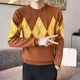 thumbnail image 4 of Suéteres de punto para hombres, pulóveres a cuadros, ropa para hombre, rombos, cuello redondo, sudaderas verdes, sudaderas gruesas de invierno holgadas zhoumingquan, 4 of 5