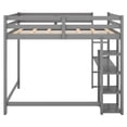thumbnail image 5 of Cosymart Full Size Loft Bed with Built-in Desk and Shelves,Gray, 5 of 9