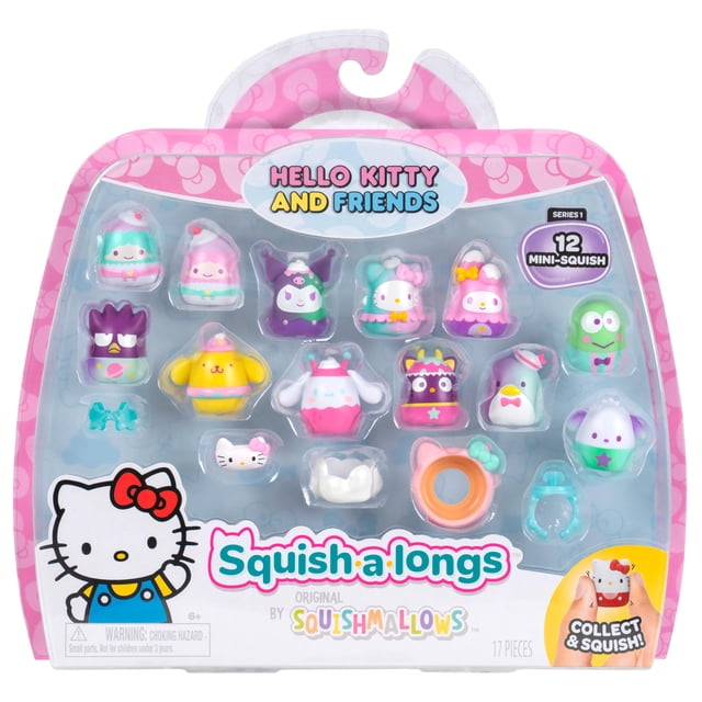 Mini-Squish Squish-a-Longs de Hello Kitty and Friends, paquete de 12
