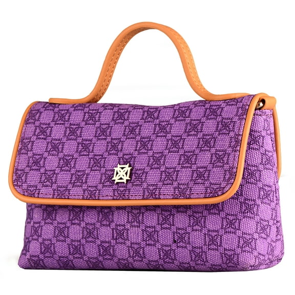 DOMINIE Crossbody Handbag /Clutch Purse Purple Lavender Canvas With Removable Shoulder Strap Unisex Audrey