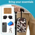 thumbnail image 6 of COEQINE Forearm Crutch Bag Elbow Crutch Organizer Black Brown Cow Print Walking Cane Accesories, Storage Pouch, with 2 Zipper Pockets, Large Capacity, for Men & Women, 6 of 7