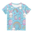 thumbnail image 6 of YABCSAZ Easter Shirt for Toddler Boy Girl Summer Casual Loose T Shirts Crewneck Short Sleeve Bunny Outfits Kids Digger Eggs Hunt Tops Cotton Tee Top Blouses Size 9 T, 6 of 8