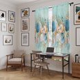 thumbnail image 5 of Beach Coastal Teal Kitchen Curtain for Berdoom Living Room Cafe 72 Inch Length, Nautical Shell Starfish Coral Summer Tiers Curtains Light Filtering Drapes Window Treatment 2 Panels 52"Wx72"L, 5 of 8