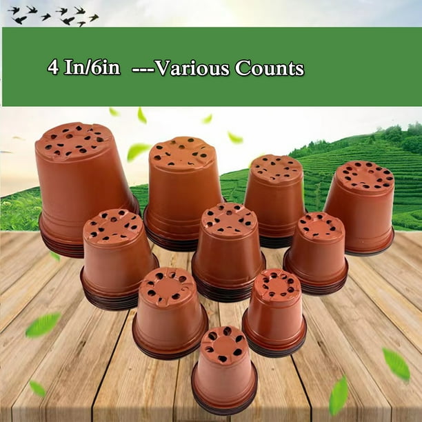 Plant Nursery Pot 4 In with Humidity Dome Soft Clear Plastic Gardening