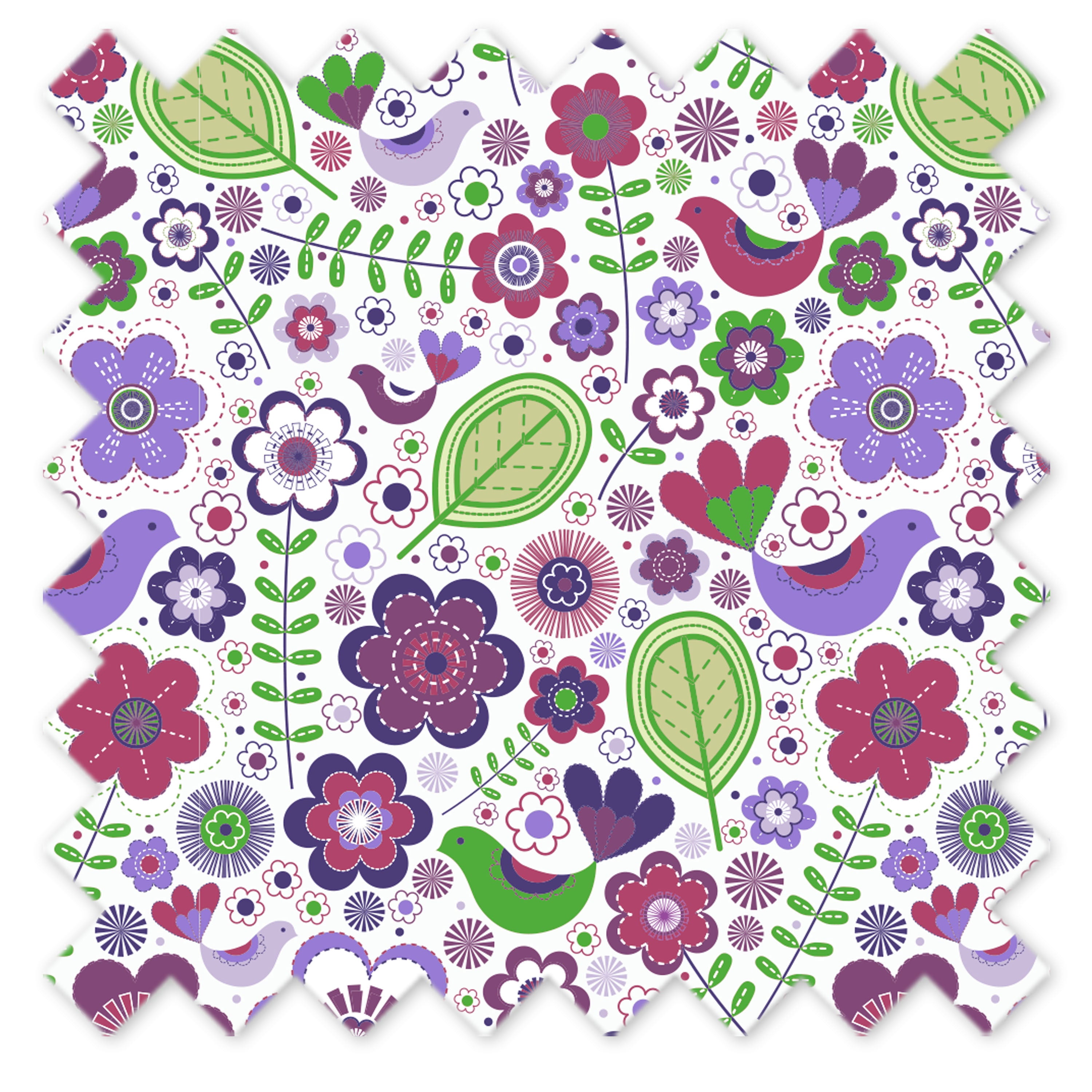 Bacati - Crib or Toddler Bed Fitted Sheet 100% Cotton Percale, Botanical, Purple/Lilac/Green/Plum