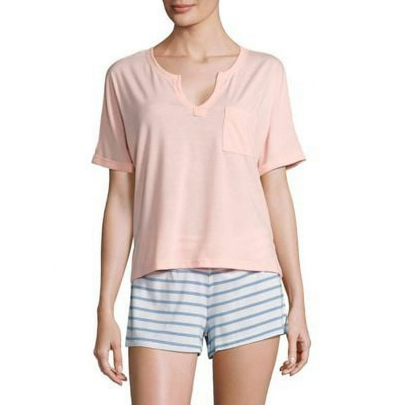 Pocket Tee and Printed Shorts Set